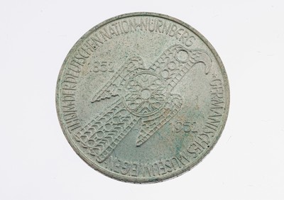 Silbermünze, 5 Mark, Deutschland , 1952, Germanisches Museum Nürnberg, angelaufen