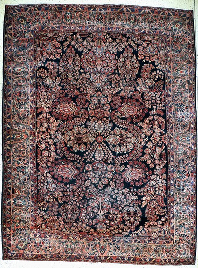 Us Re-Import Sarogh antik, Persien, um 1900, Wolle auf Baumwolle, ca. 350 x 265 cm, EHZ: 3, (geflickt)