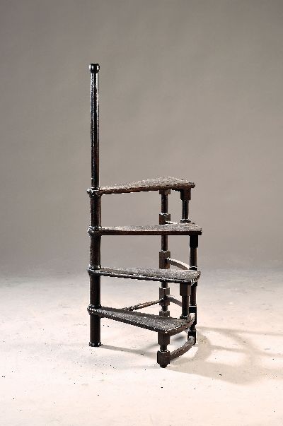 Bibliotheksleiter, England, 19.Jh., 4 Stufen Eichenfurnier, ca. 115x49x42 cm, EZ 2