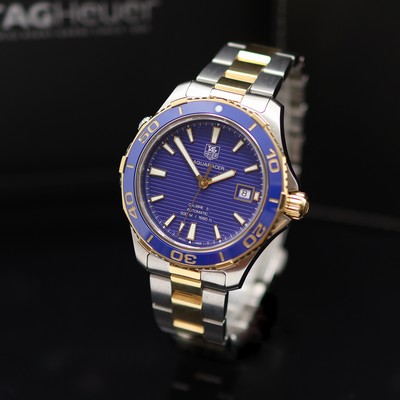 TAG HEUER Herrenarmbanduhr Aquaracer Calibre 5 Referenz WAK2120, Schweiz um 2015, Automatik, Edelstahl/vergoldet inkl. Gliederband m. Faltschl., ...