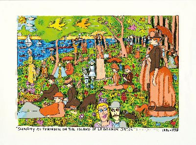James Rizzi, 1950-2011, "Sunday afternoon On The Island Of la Grande Jatte", A/PXLVIII/L, signiert, dat., handsigniert, Galerierahmung mit ...