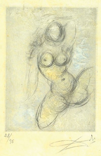 Salvador Dali, 1904-1989, Radierung, Vignatte aus Les amours de Cassandre, sign. und num. 23/95, 1968, ca. 14.8x10.5cm, u.GL., R. ca. 55x45cm
