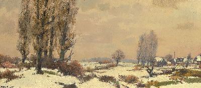 Heinrich Hartung, 1888-1966, "Tauwetter" rückseitig so betitelt und dat. 1950, Öl/ Hartfaser, links unten sign., ca. 28.5x62cm, R. ca. ...