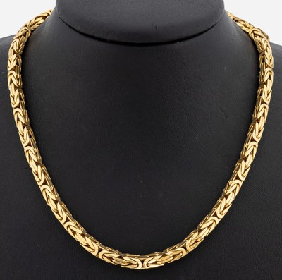 18 kt Gold Königskette, GG 750/000, L. ca. 60 cm, Karabinerschließe, ca. 124.9 g