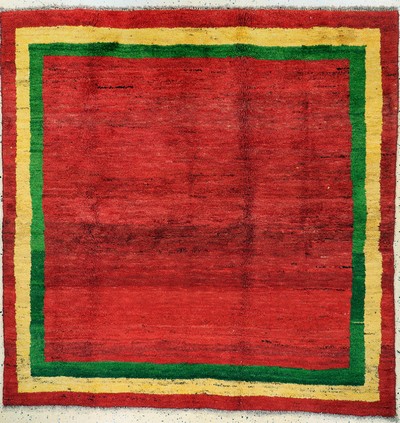 Gabbeh, Persien, Mitte 20.Jhd., Wolle auf Wolle, ca. 205 x 200 cm, EHZ: 2