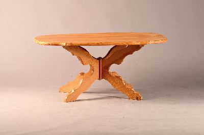 Kleiner Landhaustisch, 2.H. 20.Jh., Kieferholz massiv, ca. 54x89 x 58 cm, EZ 2