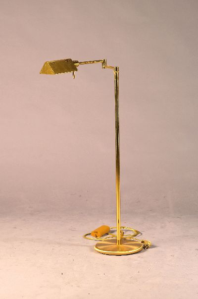 Stehlampe, 80er Jahre, Messing, mit schwenkbarer Lampe, Elektrifizierung nicht geprüft, H. ca. 102 cm