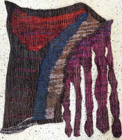 Wandbehang Polen, "Urszula Kolaczkowska", um 1989, Wolle auf Wolle, ca. 145 x 110 cm, EHZ: 2