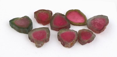 Lot 22 lose Wassermelonenturmaline aus Afghanistan, total ca. 101.5 ct