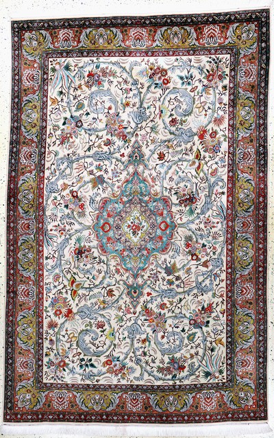 Täbriz fein(60 Raj), Persien, Mitte 20.Jhd,Korkwolle mit Seide, ca. 310 x 195 cm, ca. 800.000 Kn/qm, EHZ: 2