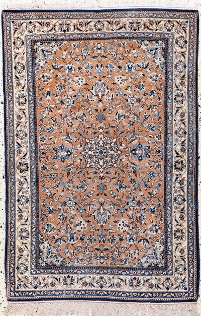 Nain"Tudeschk"fein, Persien, Mitte 20.Jhd, Korkwolle mit Seide, ca. 127 x 85 cm, ca. 1,0 Mio. Kn/qm, EHZ: 2