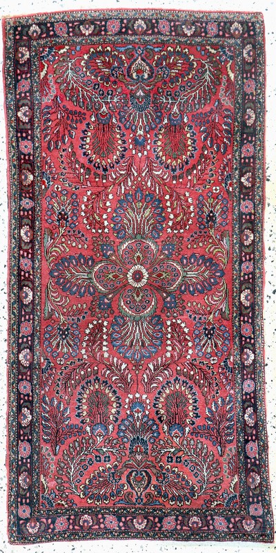 Us Re-Import Sarogh, Persien, Anfang 20.Jhd, Wolle auf Baumwolle, ca. 147 x 73 cm, EHZ: 2