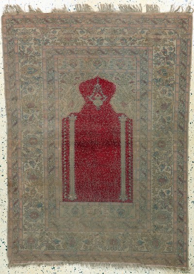 Panderma antik, Türkei, 19.Jhd, merzerisierte Baumwolle, ca. 151 x 109 cm, EHZ: 3