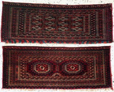 2 Lots Torba antik, Turkmenistan, 19.Jhd, Wolle auf Wolle, ca. 106 x 37 cm, EHZ: 2-3
