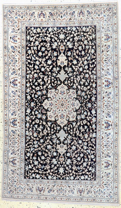 Nain fein(6 La), Persien, Mitte 20.Jhd, Korkwolle mit Seide, ca. 193 x 118 cm, ca. 1,0Mio. Kn/qm, EHZ: 2