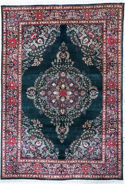 Ghom Seide fein, Persien, Mitte 20.Jhd, reine Naturseide, ca. 197 x 137 cm, EHZ: 2