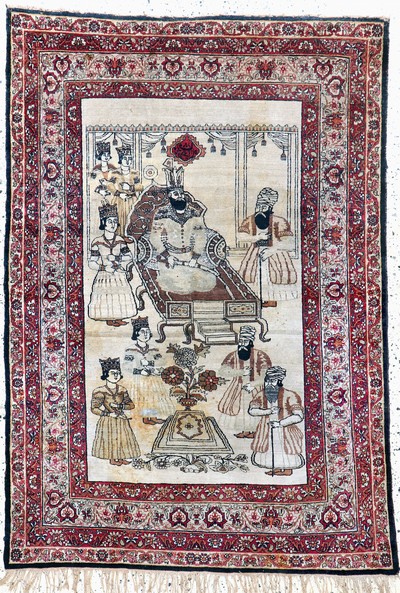 Kerman antik Persien, "Nader Shah Afschar",19.Jhd, Wolle auf Baumwolle, ca. 185 x 128 cm,EHZ: 3