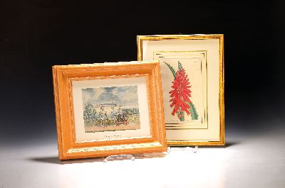 4 Kunstdrucke Regina Wachtmeister, dazu 13 Rahmen mit Kunstdrucken, versch., Größen, ein gerahmter Pflanzenstich, u.Gl. ca. 36.5x28.5 cm; dazu eine ...