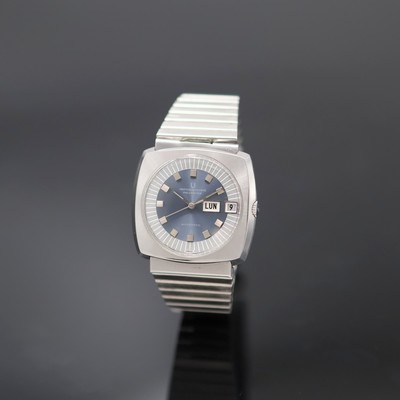 UNIVERSAL GENEVE Polerouter vintage Herrenarmbanduhr Referenz 872101, Automatik, Schweiz 1970er Jahre, kissenförmiges, 2-teil. Edelstahlgeh. inkl. ...
