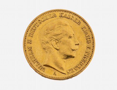 Goldmünze, 20 Mark, Deutsches Reich, 1904, Wilhelm II., Deutscher Kaiser König von Preußen, Prägemarke A