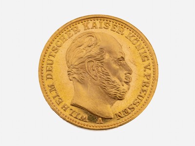 Goldmünze, 20 Mark, Deutsches Reich, 1887, Wilhelm Deutscher Kaiser König von Preußen