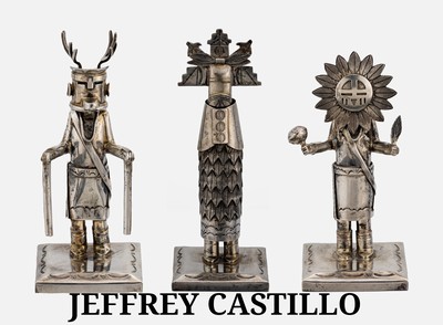 Jeffrey Castillo (geb. 1949), Sammlung von 21 Kachina-Figuren, USA 1998, Sterlingsilber, sämtlich signiert "Jeffrey Castillo", ...