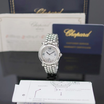 CHOPARD Happy Sport Armbanduhr Referenz 27/8236-23, Schweiz verk. lt. beil. Zertifikat 12/1994, quarz, Edelstahlgeh. inkl. orig. Gliederband m. dopp. ...