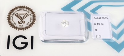Loser Brillant, 0.49 ct feines Weiß(G)/si2, eingeschweißt, IGI-Expertise anbei