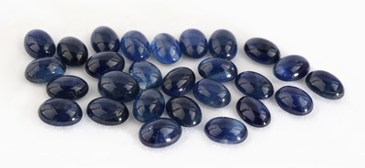 Lot lose Saphire, zus. ca. 31.98 ct, ovale Cabochons in versch. Größen