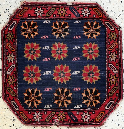 Satteauflage antik, Türkei, um 1900, Wolle auf Baumwolle, ca. 63 x 60 cm, EHZ: 4