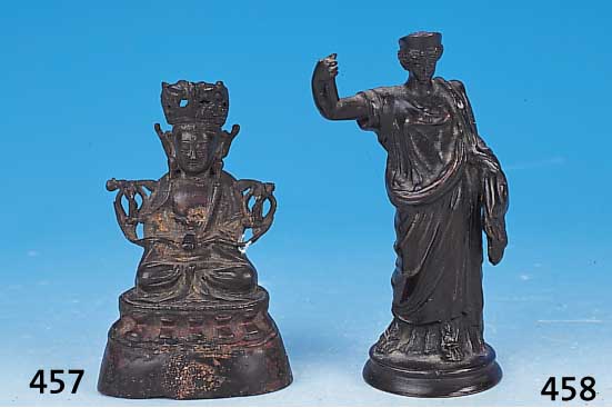 Buddha, China, ca. 1368 - 1644, Ming-Dynastie, Bronze, in sitzender Haltung,H. 12 cm