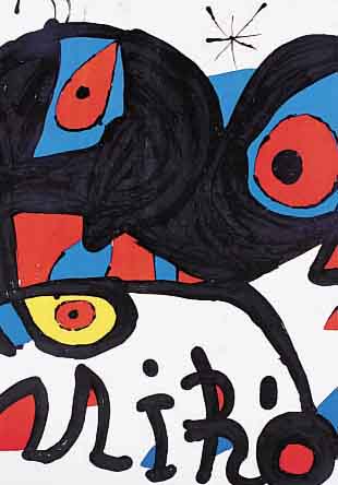 MIRO, JOAN, ZWEI FARBLITHOGRAPHIEN, IM STEIN SIGN., CA. 53 X 49 BZW. 54 X 50 CM