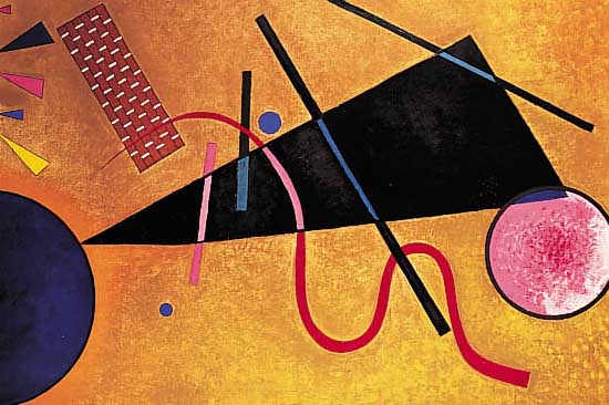 KANDINSKY, WASSILY, FARBLITHOGRAPHIE AUF RIVES-BüTTEN, NUM. 12/300, IM STEIN SIGN., ALTERBEDINGT GEBRäUNT, CA. 62 X 44 CM