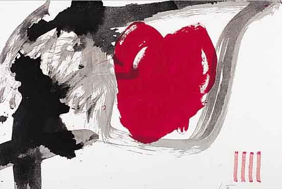 TAPIES, ANTONI, ZWEI FARBLITHOGRAPHIEN, IM STEIN SIGN., CA. 60 X 52 UND 45 X 45 CM