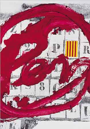 TAPIES, ANTONI, ZWEI FARBLITHOGRAPHIEN, IM STEIN SIGN., CA. 60 X 52 UND 45 X 45 CM