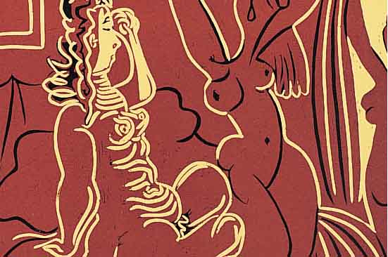 PICASSO, PABLO, DREI LINOLSCHNITTE AUS: PABLO PICASSO LINOGRAVURES, ED. CERCLE D'ART PARIS 1962, JE CA. 33 X 27 CM
