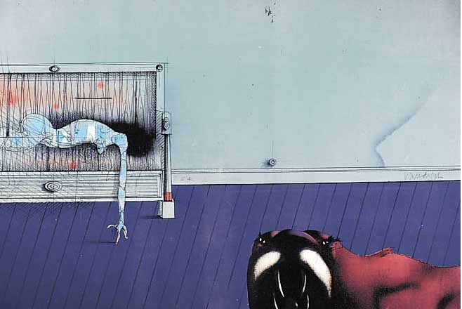 Wunderlich, Paul, Streng bewacht, Farblitho-graphie von 1969, auf Rives-Bütten, bez.: EA, handsigniert, ca, 66 x 51 cm