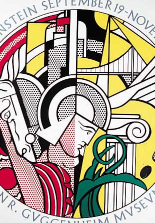 Lichtenstein, Roy, Farbserigraphie, orig. Poster des Guggenheim-Museum New York 1969, ca. 74 x 74 cm