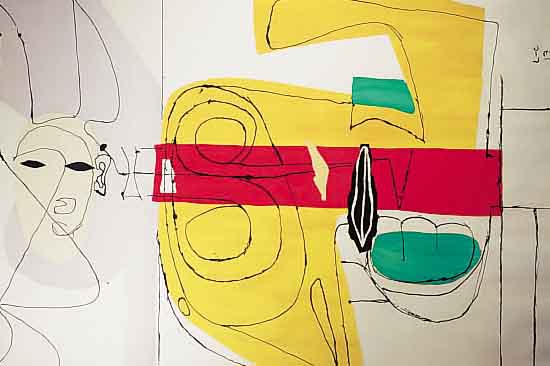 LE CORBUSIER, FARBLITHOGRAPHIE, IM STEIN SIGN. UND DAT. 17-2-63, CA. 111 X 75 CM
