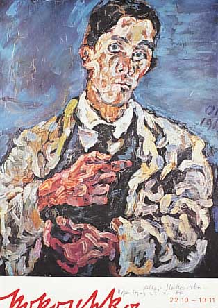 Kokoschka, Oskar, Farboffset der Ausst. der Charlottenborg Dänemark 1960, handsigniert, dat. 22.10.160, ca. 60 x 40 cm