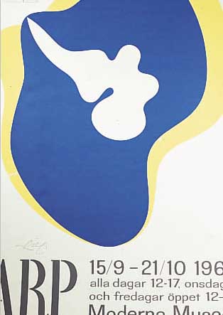 ARP, JEAN (HANS), FARBSERIGRAPHIE, MODERNA MUSEET SCHWEDEN 1962, HANDSIGN., CA. 73 X 50CM