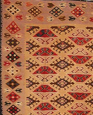 Bes-arabien Kelim ca 337 x 245 cm. .Ehz 3. ca 40 Jahre.Wolle/Wolle.