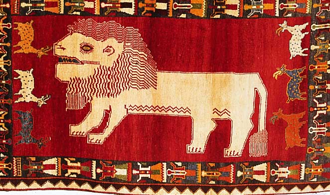 Ghaschgai,Persien ca 192 x 110 cm. .Ehz 2. ca 40 Jahre.Wolle/Wolle.