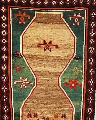 Gabbeh,Persien ca 215 x 124 cm. Wolle auf Wolle.ca 30 Jahre.
