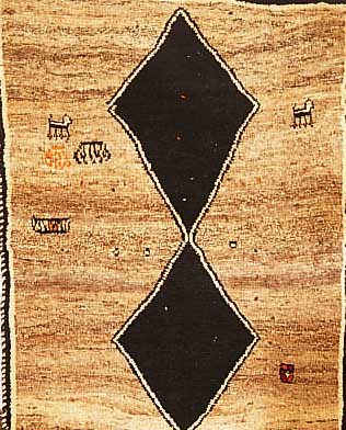 Gabbeh,Persien ca 196 x 106 cm. Wolle auf Wolle.ca 30 Jahre.