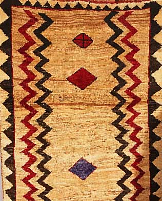 Gabbeh,Persien ca 190 x 102 cm. Wolle/Wolle.ca 30 Jahre.