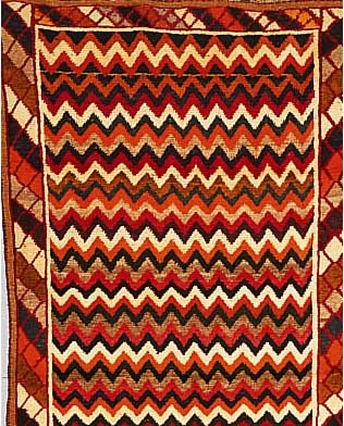 Gabbeh,Persien ca 200 x 133 cm. Wolle/Wolle.ca 30 Jahre.