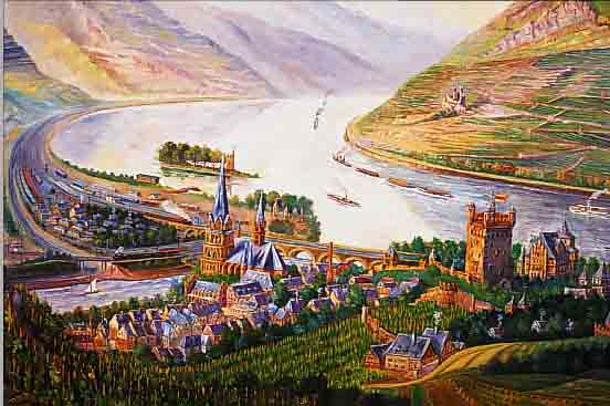 DRIESENER, K., 60ER JAHRE, BINGEN AM RHEIN, ÖL/PAPPE,SIGNIERT, DAT. 1960 72 X 103 CM
