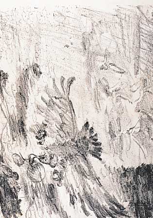 CORINTH, LOVIS, 1858-1925, DIE WASSER STEI- GEN, LITHOGRAPHIE AUF JAPANPAPIER, BLATT 4 DERFOLGE "DIE SüNDFLUTH", RE. U. HANDSIGN., ...