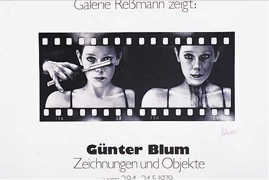 Blum, Günter, Plakat zur Ausst. Galerie Reßmann Mannheim 1979, handsigniert, ca. 42 x 58,5 cm